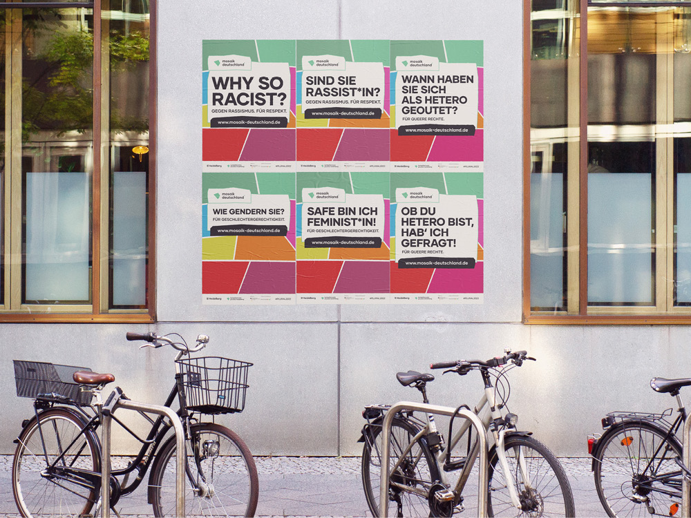 Übersicht der Plakatkampagne für Mosaik Deutschland